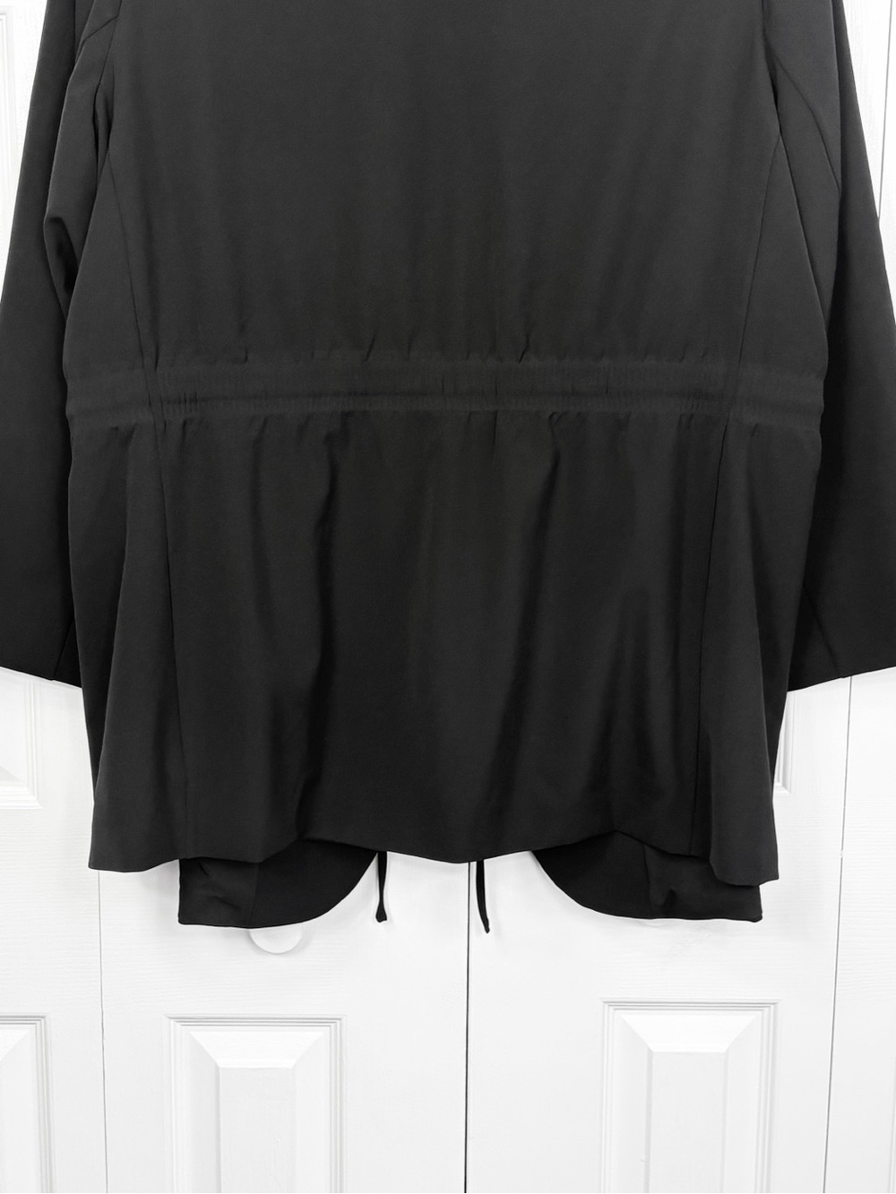 NWT Athleta Black Endless Primatwill Stretch Long Sleeve Tie Front Blazer 24 - Picture 16 of 16